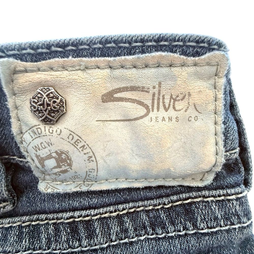 Silver Aiko Capri Jeans Womens Size 30 Blue Denim‎ Cropped Stretch